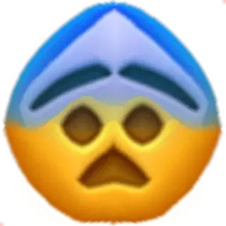 😨 Emoji, inquiet, dessin animé, expression telegram sticker