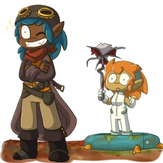 😎 cartoon, anime, animation, characters, steampunk telegram sticker