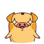 🤩 pig, sparkling eyes, cute, animal, cartoon, sticker telegram sticker