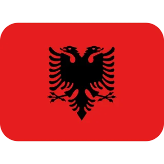 🇦🇱 Albania, Bandera albanesa, Bandera, Bandera nacional, Bandera país, Rojo y negro telegram sticker