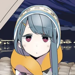 😐 Anime, Garota, Inverno, Camping, Fofo, Desenho animado telegram sticker