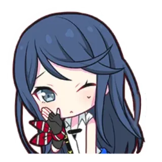🎤 Anime, Mädchen, Süß, Zwinkern, Sticker telegram sticker