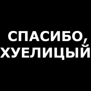 👍 СПАСИБО, ХУЕЛИЦЫЙ russo, offensivo, testo, insulto, slang telegram sticker
