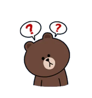 😑 ours, question, confus, dessin animé, mignon whatsapp sticker