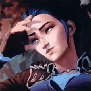 😏 Vi Arcane 蔚, 奥术, 角色, 电子游戏, 卡通, 悲伤, 捂脸 telegram sticker