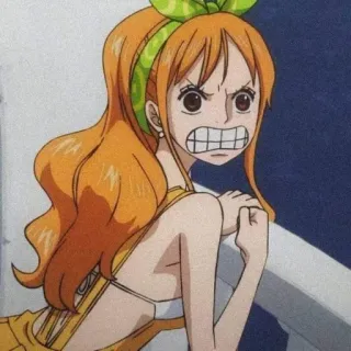 🍊 Nami One Piece 애니메이션, 만화, 원피스, 나미, 화난, 캐릭터 telegram sticker