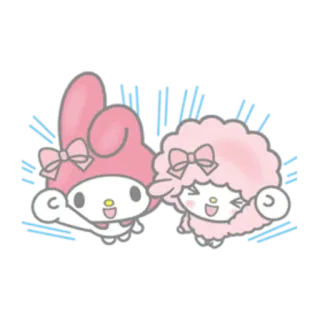 😄 My Melody My Melody, Sanrio, мультфильм, милый, персонаж whatsapp sticker