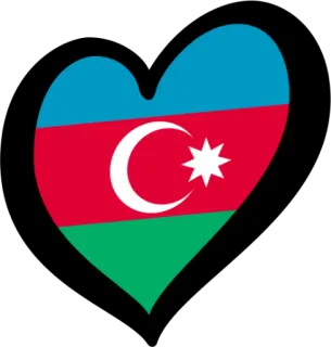 🇦🇿 serce, flaga, azerbejdżan telegram sticker