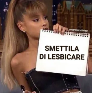 👩‍❤️‍💋‍👩 SMETTILA DI LESBICARE Meme, Italiano, Señal, LGBTQ whatsapp sticker