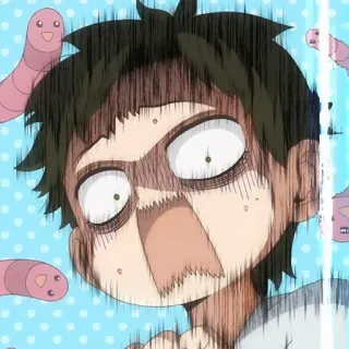 ⚜️ Anime, Cartoon, verängstigt, Würmer, geschockt, überrascht, Animation telegram sticker