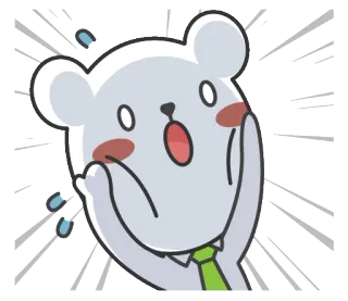 😱 urso, chocado, assustado, surpresa, desenho animado, expressão telegram sticker