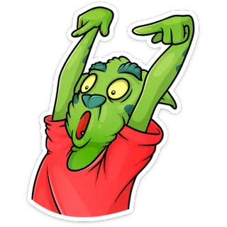 😱 goblin, desenho animado, criatura, engraçado, verde, monstro, personagem, adesivo whatsapp sticker