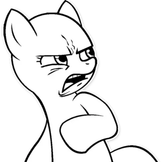 🤢 Pony, Cartoon, Wütend, Meme telegram sticker