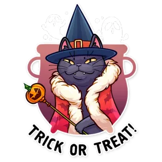 😊 TRICK OR TREAT! halloween, kucing, penyihir, labu, hantu, berani atau tidak telegram sticker