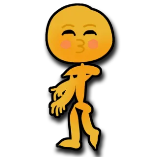 😚 Emoji, Beijo, Rosto, Amarelo, Personagem, Desenho animado telegram sticker