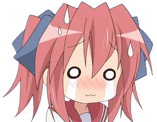 😭 Anime, Chica, Dibujos animados, Chibi, Preocupada, Kawaii whatsapp sticker