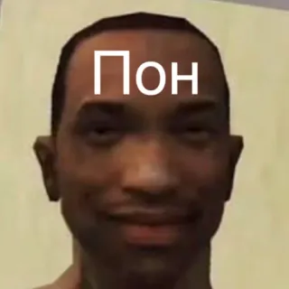 😐 CJ Grand Theft Auto: San Andreas Пон Grand Theft Auto, San Andreas, CJ, Мем, Видеоигра, Персонаж, Смешно telegram sticker