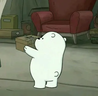 ✨ Ice Bear We Bare Bears Ice Bear, dibujos animados, oso, regalo, personaje telegram sticker