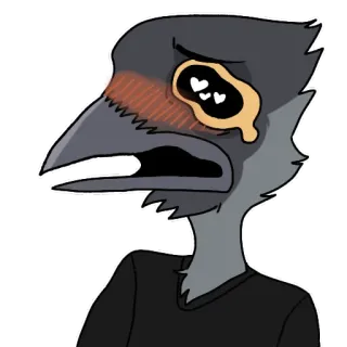 😍 uccello, cartone animato, triste, piangendo, personaggio, antropomorfo telegram sticker
