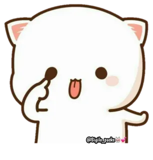 😜 gato, lindo, animal, pegatina, dibujo animado, pícaro, lengua telegram sticker