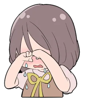 😭 哭泣, 悲伤, 难过, 流泪, 动漫, 女孩, 情绪化 telegram sticker