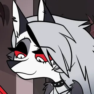 😀 Loona Helluva Boss perro infernal, dibujos animados, anime, gótico, Helluva Boss whatsapp sticker