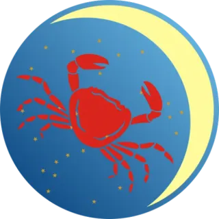 ♋️ cangrejo, luna, estrellas, zodiaco, astrología, cáncer telegram sticker