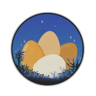 🪺 eggs, food, nest, night, stars, blue, plants telegram sticker