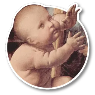 😫 bébé, renaissance, art, enfant, classique telegram sticker