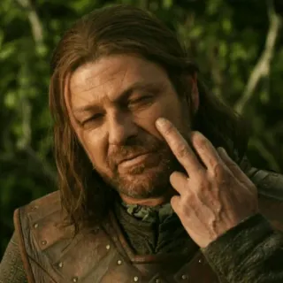 🖕 Ned Stark Game of Thrones middle finger, offensive gesture, game of thrones, ned stark, tv show, sean bean telegram sticker