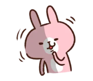 😊 토끼, 토끼, 만화, 귀여운, 분홍색, 캐릭터 telegram sticker