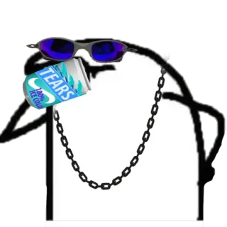🧃 TEARS 火柴人, 太阳镜, 酷, 链子, 饮料, 眼泪 telegram sticker
