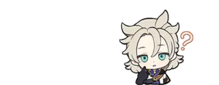 🌟 Albedo Genshin Impact Anime, Genshin Impact, Albedo, Adesivo, Ponto de interrogação telegram sticker