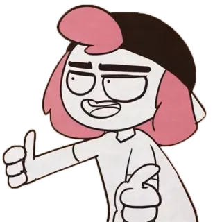 👍 Cartoon, Personage, Duim omhoog, Positief, Goedkeuring, OK telegram sticker