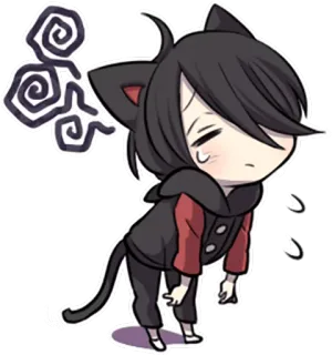 😓 Anime, Katze, traurig, erschöpft, Manga, kawaii, süß telegram sticker