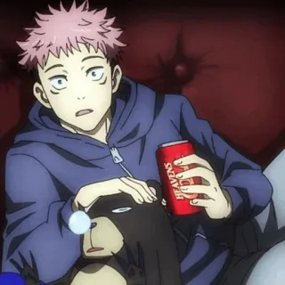 🍷 Yuji Itadori Jujutsu Kaisen HEAVEN’S TEA Anime, Charakter, Entspannung, Trinken, Jujutsu Kaisen, Yuji Itadori whatsapp sticker