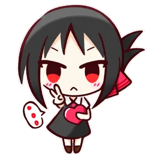😠 애니메이션, 카와이, 치비, 캐릭터, 스티커, 귀여운, 하트, 평화 기호 telegram sticker
