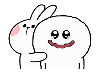 ☹️ кролик, милый, объятие, мультфильм, плачущий, каваий telegram sticker