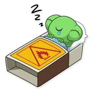 💤 caixa de fósforos, sono, fogo, fofo, desenho animado, animal, dormindo telegram sticker