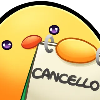 🐤 CANCELLO cancelar, lindo, pollito, borrar, cultura de la cancelación, amarillo whatsapp sticker