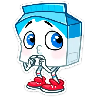 😥 kotak susu, kartun, imut, kawaii, makanan, minuman, stiker telegram sticker