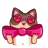 😍 chat, amour, coeur yeux, mignon, sticker whatsapp sticker
