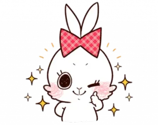 😉 coelho, polegar para cima, desenho animado, fofo, animal, adesivo telegram sticker