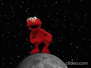 🕺 Elmo Элмо, Улица Сезам, Луна, Мультфильм, Талисман, Детское шоу, Красный telegram sticker