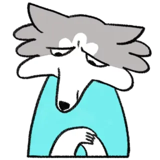 😒 Dibujos animados, Lobo, Triste, Animal, Personaje telegram sticker