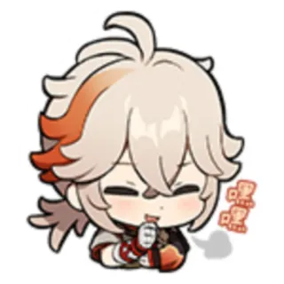 🤭 Kaedehara Kazuha Genshin Impact 喳喳 Anime, Kawaii, Chibi, Genshin Impact, Kaedehara Kazuha, Personage telegram sticker