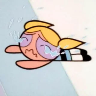 🕸 Bubbles Powerpuff Girls Desenho animado, Triste, Chorando, Angústia, Emocional, Animação, Bolhas telegram sticker