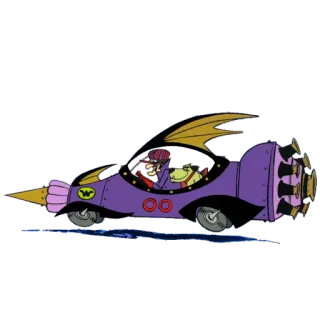 🚄 Dick Dastardly Wacky Races dessin animé, voiture, course, véhicule, animé, courses folles whatsapp sticker