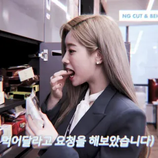 🥮 먹어달라고 요정을 해보았습니다) donna, mangiare, cibo, profilo, spuntino, coreano telegram sticker