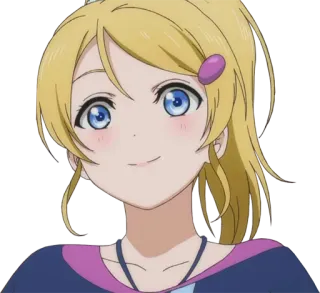 🙂 Eli Ayase Love Live! Anime, Cartone animato, Personaggio, Ragazza, Carino, Idol, Bionda, Love Live, Eli Ayase whatsapp sticker
